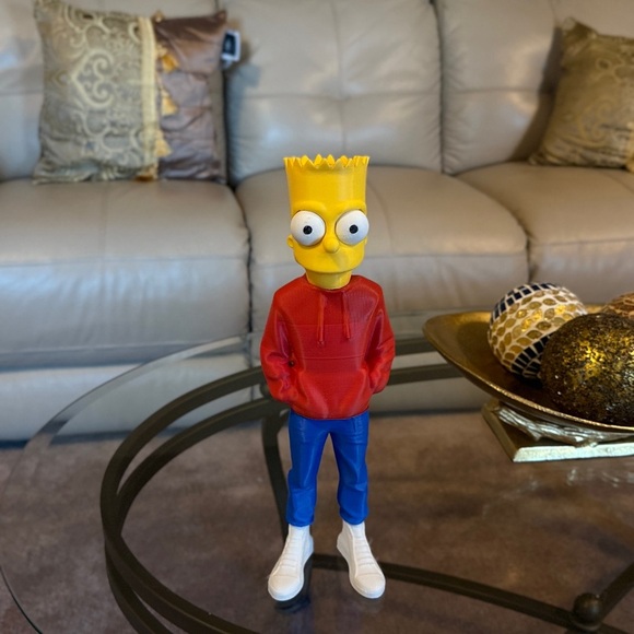 3D Printed. Bart Simpson Red Hoodie Figurine - Picture 2 of 5